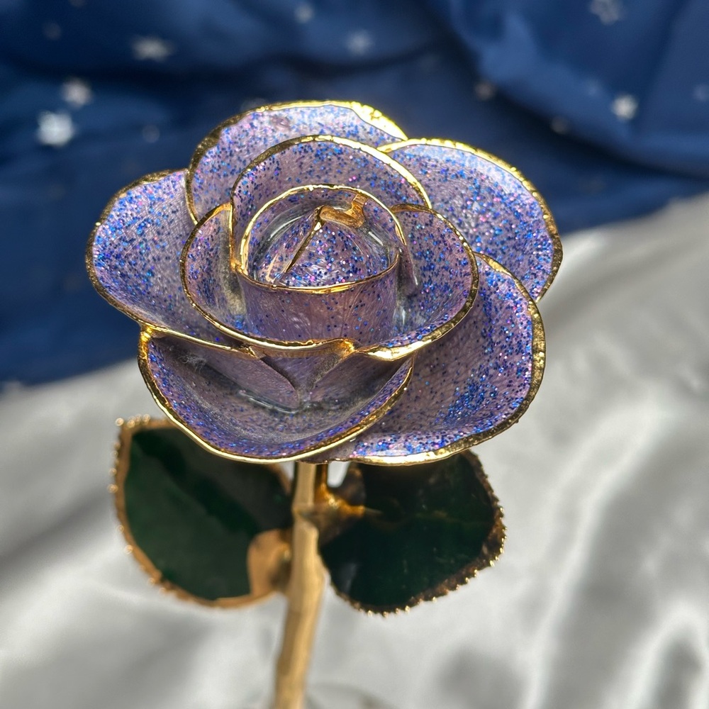 I Hate Steven Singer “Periwinkle” Rose dipped in 24k Gold